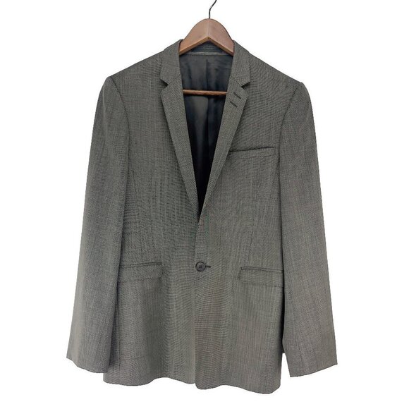 PHILIPPE DUBUC 100% Wool Single Breasted Two Tone Gray Blazer Size 38 - Picture 1 of 8
